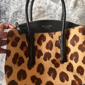 Kate Spade Tan and Black Leopard Satchel